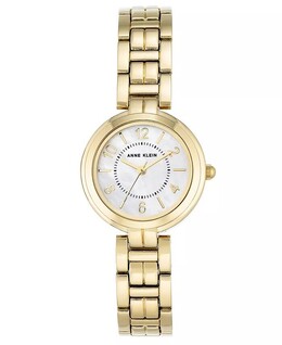 Женские золотистые часы-браслет с звеньями, 28 мм Anne Klein, белый 4850020 | white