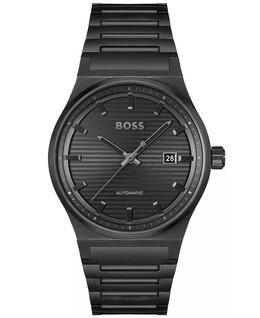 Мужские автоматические часы Candor из черной стали с ионным покрытием, 41 мм Hugo Boss, черный 16894255 | black