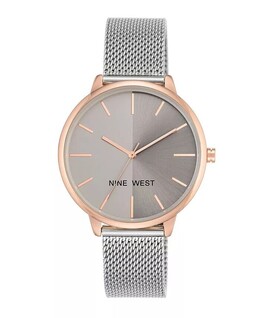 Женские двухцветные часы-браслет с сеткой, 40 мм Nine West, серебро 12319482 | two-tone