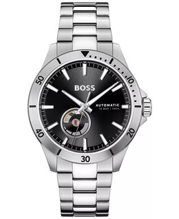 Мужские автоматические часы Troper Mech-Automatic из нержавеющей стали, 43 мм Hugo Boss, серебро 19441594 | silver-tone