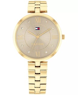 Женские кварцевые золотистые часы из нержавеющей стали, 34 мм Tommy Hilfiger, желтый 16954387 | gold