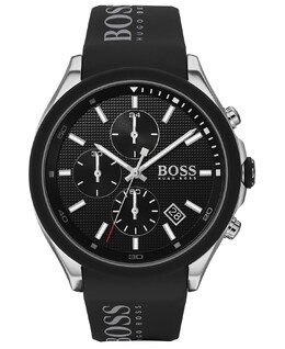 Мужские часы с хронографом Velocity, черный силиконовый ремешок, 45 мм Hugo Boss 10050563 | black