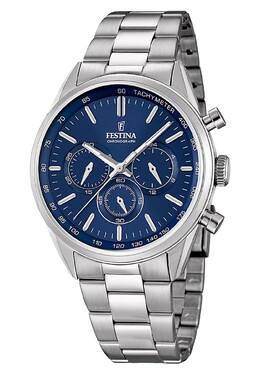Хронограф Festina, цвет серебро/синий fe052e05a-d11 | silberfarben/blau