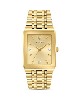 Часы Bulova Futuro Quadra с золотистым браслетом и звеньями, 30 x 45 мм, золотой 3287516 | gold
