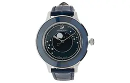 Женские часы Swarovski с кварцевым механизмом, синий циферблат 39 мм, ремешок из натуральной кожи 5516305blu/