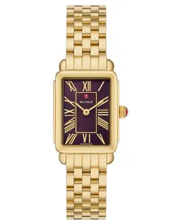 Michele Deco Park Mother of Pearl Dial 18K Gold-Plated Steel Women's Watch mww06e000147