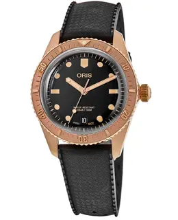 Oris Divers Sixty-Five Date Automatic Black Dial Bronze Rubber Strap Men's Watch 01 733 7771 3154-07 4 19 18br