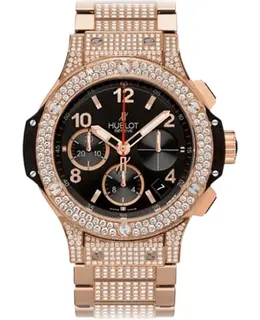 Hublot Big Bang 41mm Chronograph Diamond Black Dial Rose Gold Men's Watch 341.px.1223.px.2704
