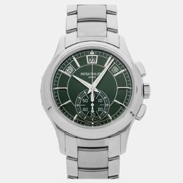Pre-Owned Patek Philippe Complications Flyback Chronograph Annual Calendar 5905/1A-001 Automatic Green Stainless Steel Men's Wristwatch 42 mm 1213738