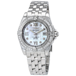 Pre-owned Breitling Cockpit Lady Quartz Diamond Mother of Pearl Dial Ladies Watch a7135653/a663