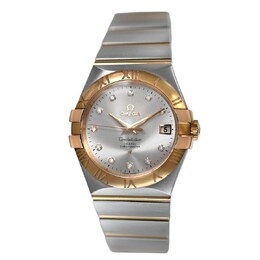 Pre-owned Omega Constellation Automatic Diamond Silver Dial Mens Watch 123.20.35.20.5