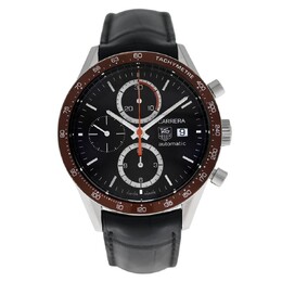 Pre-owned Tag Heuer Carrera Chronograph Brown Dial Mens Watch cv2013.fc6234