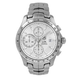 Pre-owned Tag Heuer Link Chronograph Automatic Silver Dial Mens Watch cjf2111.ba0594