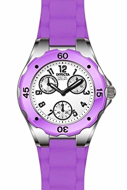 Invicta Angel Multi-Function White Dial Purple Silicone Ladies Watch 18790