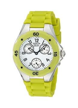 Invicta Angel Multi-Function White Dial Lime Green Silicone Ladies Watch 18793