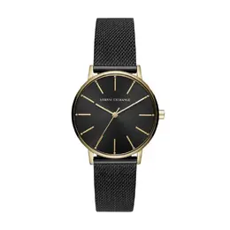 Женские часы Armani Exchange с кварцевым механизмом, стальным браслетом и черным циферблатом ax5548