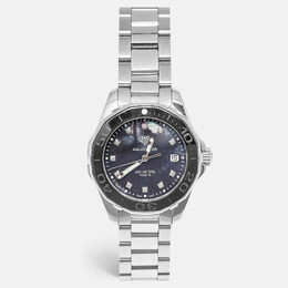 Tag Heuer Black Mother of Pearl Diamond Stainless Steel Aquaracer WAY131M Women's Wristwatch 35 mm 1215654