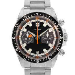 Pre-owned Tudor Heritage Chrono Chronograph Automatic Black Dial Mens Watch 70330N