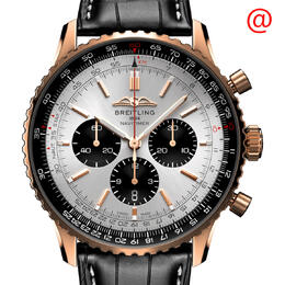 Breitling Navitimer Chronograph Automatic Chronometer Silver Dial Mens Watch rb0137241g1p1