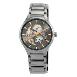 Pre-owned Rado True Round Automatic Open Heart Grey Dial Unisex Watch r27108112