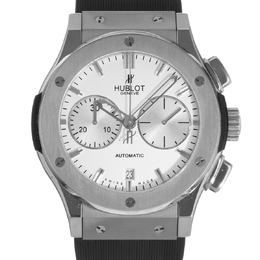 Pre-owned Hublot Classic Fusion Chronograph Silver Dial Mens Watch 521.nx.2610.rx