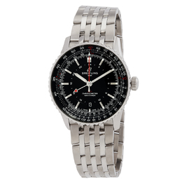 Pre-owned Breitling Navitimer GMT Automatic Chronometer Black Dial Mens Watch a32310251b1a1