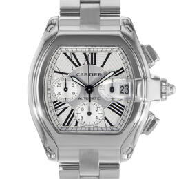 Pre-owned Cartier Roadster Chronograph Automatic Silver Dial Mens Watch w62019x6