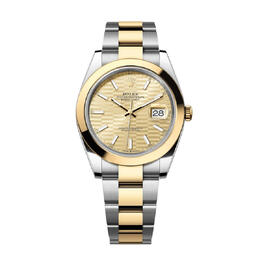 Rolex Datejust 41 Golden Fluted Motif Dial Automatic Mens Oyster Watch m126303-0021