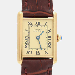Cartier Tank Must W1002753 Quartz Stainless Steel Womens Wristwatch 23.5 mm 1218870