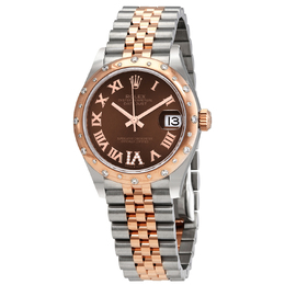 Pre-owned Rolex Datejust Diamond Chocolate Dial Ladies Watch 278341chrdj