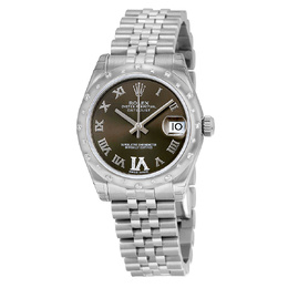 Pre-owned Rolex Oyster Perpetual Diamond Bronze Dial Ladies Watch 178344brdj
