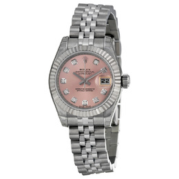 Pre-owned Rolex Lady-Datejust Diamond Pink Dial Ladies Watch 179174-pdj