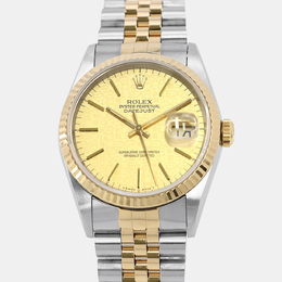 Rolex Datejust 16233 Automatic Champagne 18k Yellow Gold Stainless Steel Men's Wristwatch 36 mm 1212033