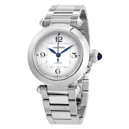 Pre-owned Cartier Pasha Silver Dial Ladies Watch wspa0013