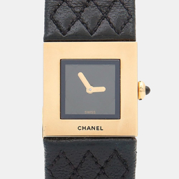 Chanel Matelasse Quartz Yellow Gold Women's Wristwatch 19 mm 1219375