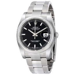 Pre-owned Rolex Datejust Black Dial Mens Watch 116200-bkso