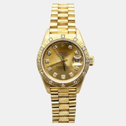 Rolex President Datejust Model 69288 in Yellow Gold - Champagne Dial with Diamonds