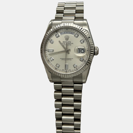Rolex President Day-Date 118239 Men's Wristwatch Silver Dial Automatic Movement White Gold Case