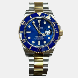 Rolex Submariner Pre-Owned Blue Dial Stainless Steel 18k Yellow Gold Watch Ref. 126613LB