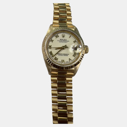 Rolex President Datejust 79178 Women's Automatic Wristwatch 18k Yellow Gold Cream Dial