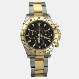 Rolex Cosmograph Daytona 116523 Automatic Black 18k Yellow Gold Stainless Steel Men's Wristwatch 40 mm 1220559
