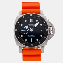 Pre-Owned Panerai Submersible PAM 683 Automatic Black Stainless Steel Men's Wristwatch 42 mm