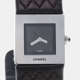 Chanel Matelasse Quarz-Uhr Schwarz Edelschockstahl Damen 1217228