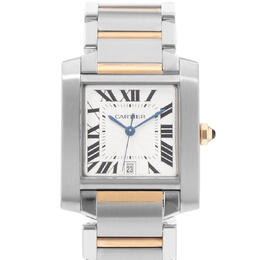 Pre-owned Cartier Tank Francaise Automatic Silver Dial Mens Watch w51005q4