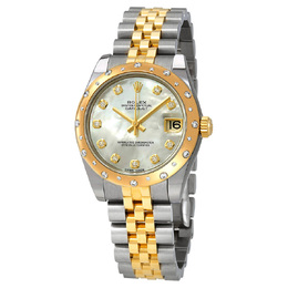 Pre-owned Rolex Datejust Lady 31 Diamond Mother of Pearl Dial Ladies Watch 178343mdj