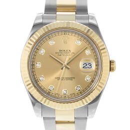 Pre-owned Rolex Datejust II Automatic Chronometer Diamond Champagne Dial Mens Watch 116333 cdo