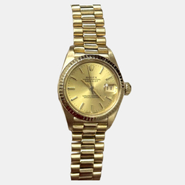 Rolex President Datejust 6917 Automatic Champagne Dial 18K Yellow Gold Women's Wristwatch Case Size 26mm