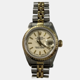 Rolex Datejust 69173 Women's Automatic Ivory Dial Watch - Yellow Gold and Stainless Steel