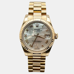 product(178275) Rolex President Wristwatch - 31mm Rose Gold, Mother of Pearl Dial with Diamonds
