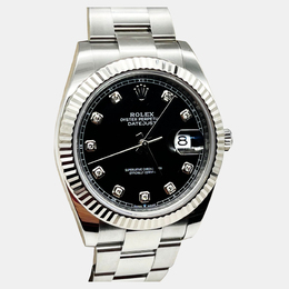 Rolex Datejust 126334 Automatic Black Diamond 18K White Gold Stainless Steel Men's Wristwatch 41 mm 1221967